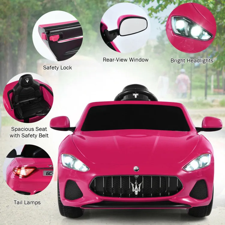 12V Kids Maserati GranCabrio Ride On Car with Remote Control - Pink