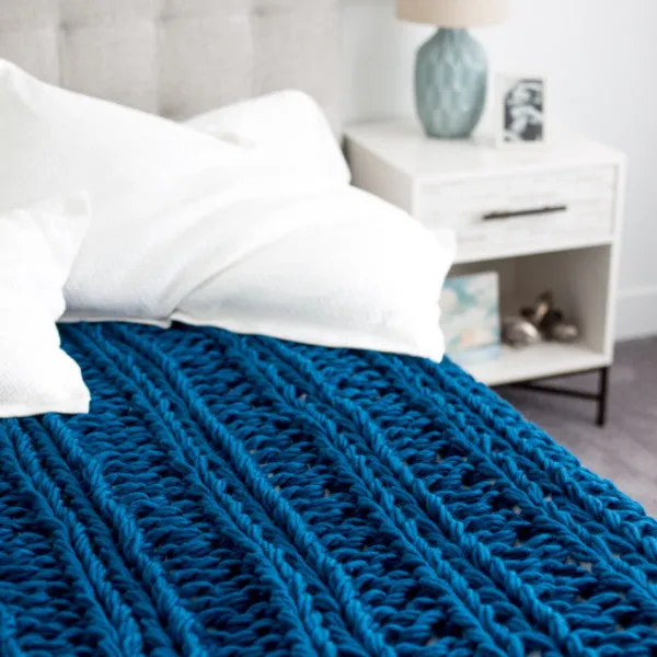 Arm Knit Ribbed Blanket Kit