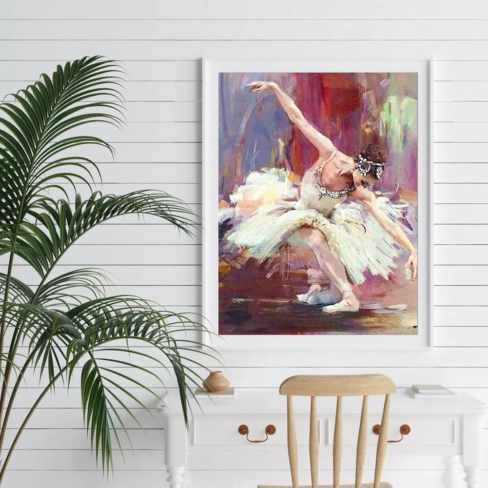 Ballet Girl - 5D DIY Round Drill Diamond Painting (Canvas 30x40cm/11.81x15.71in )