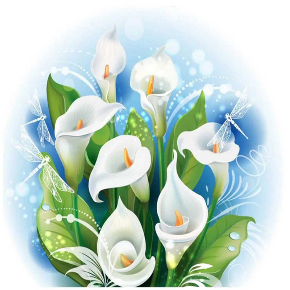 Calla Flower Wall - Full Diamond Painting - 30x30cm