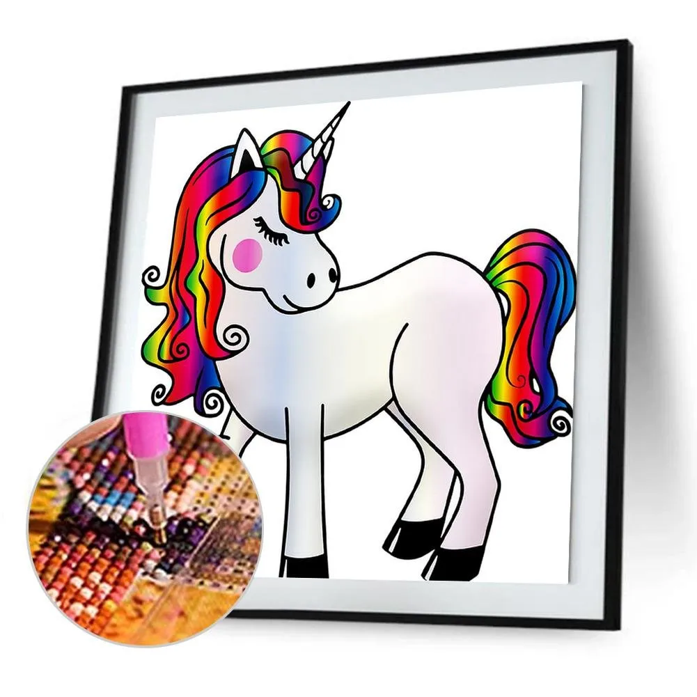 Cartoon Horse - Full Round Diamond - 30x30CM