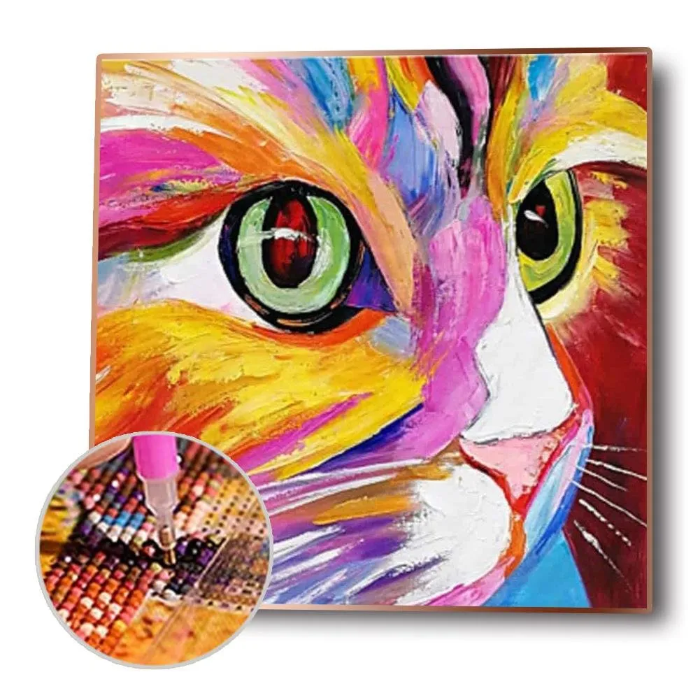 Cat - Full Round Diamond - 30x30CM