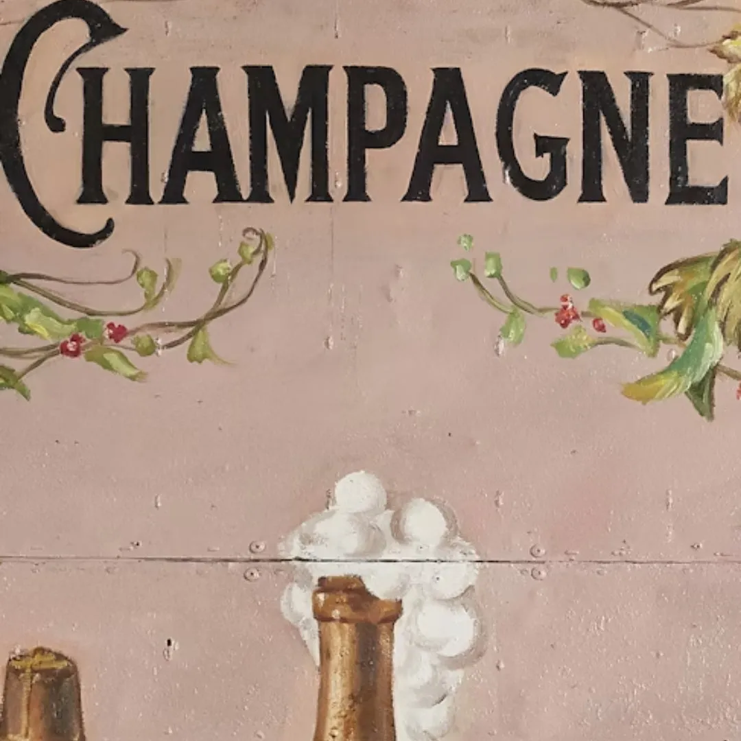 Champagne Toast Oil Paint Metal Wall Art