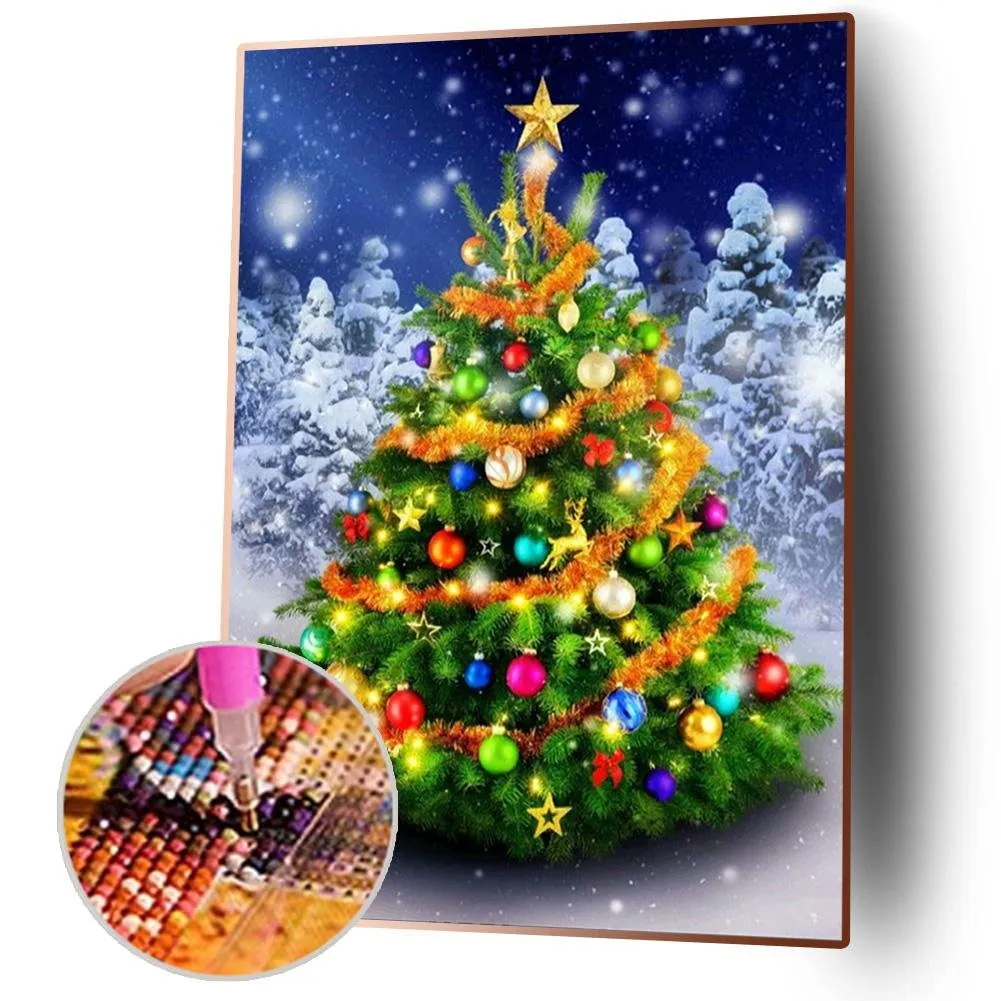 Christmas Tree - 5D DIY Round Drill Diamond Painting (Canvas 40x50cm/15.71x19.69in )