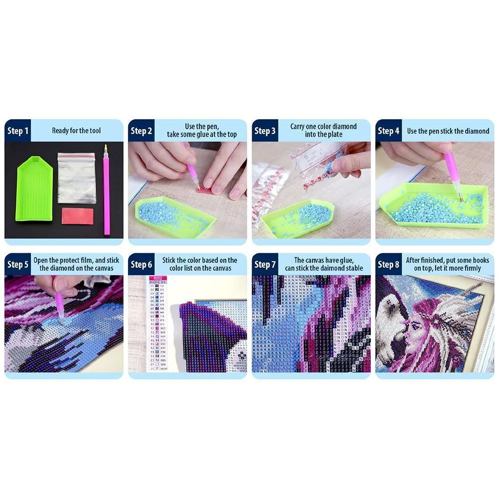 DIY Full Drill Diamond Painting Night Wolf Kits