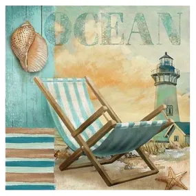 DIY Full Drill Diamond Painting Sea Beach Chair