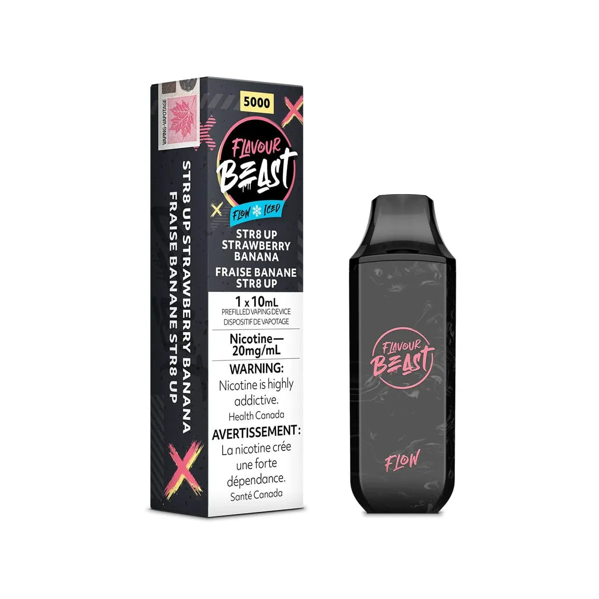 Flavour Beast Flow Str8 Up Strawberry Banana Iced Disposable Vape Pen