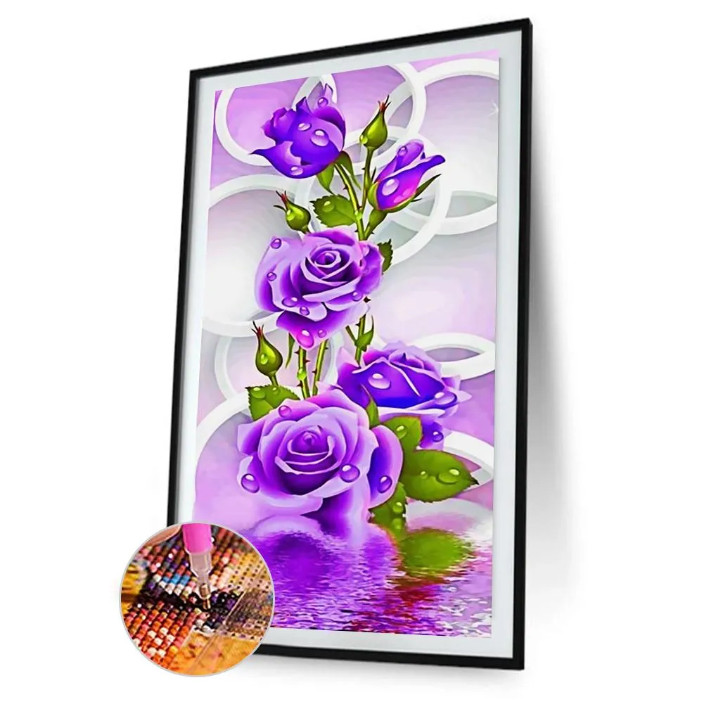 Fresh Flowers - 5D DIY Round Drill Diamond Painting 30*48cm