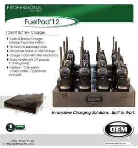 FuelPad12™ 12-Unit Battery Charger Organizer fits Blackbox Bantam