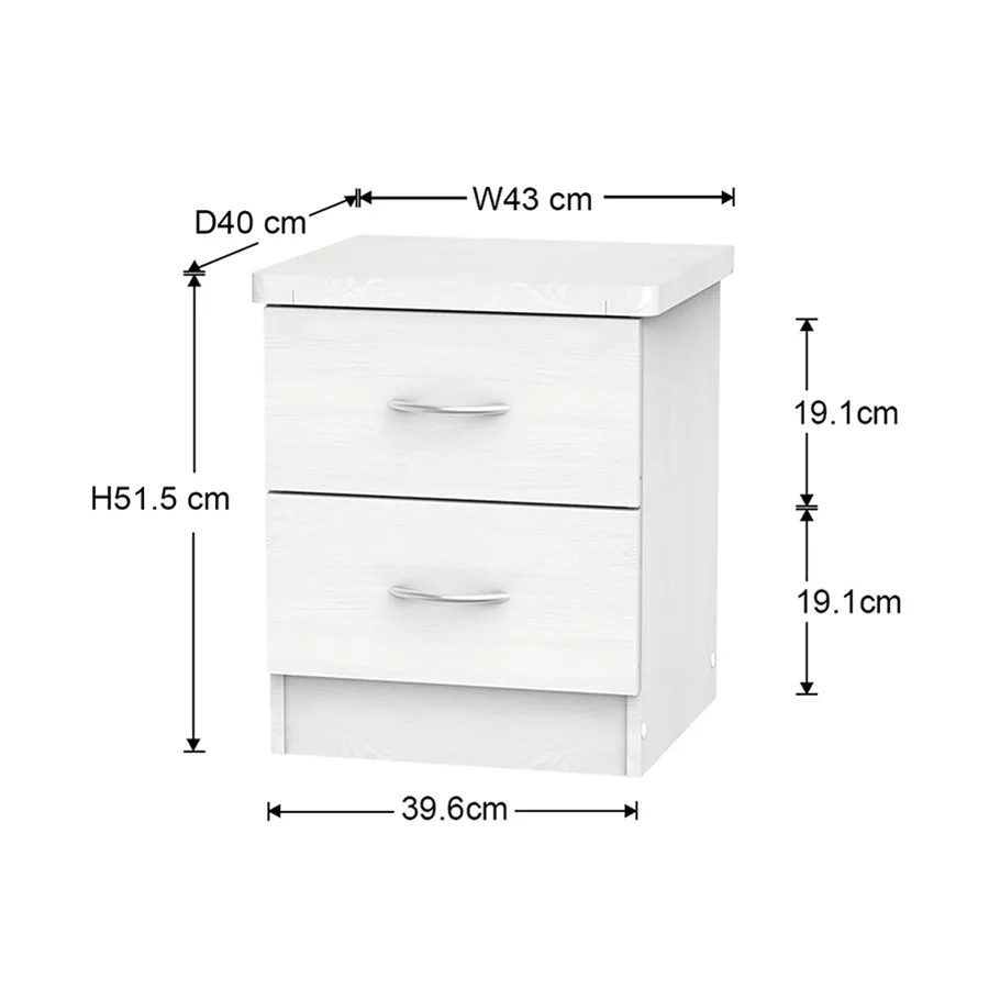 Geraine 2 Drawer Nightstand