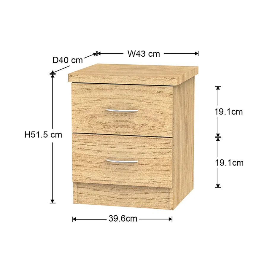 Geraine 2 Drawer Nightstand