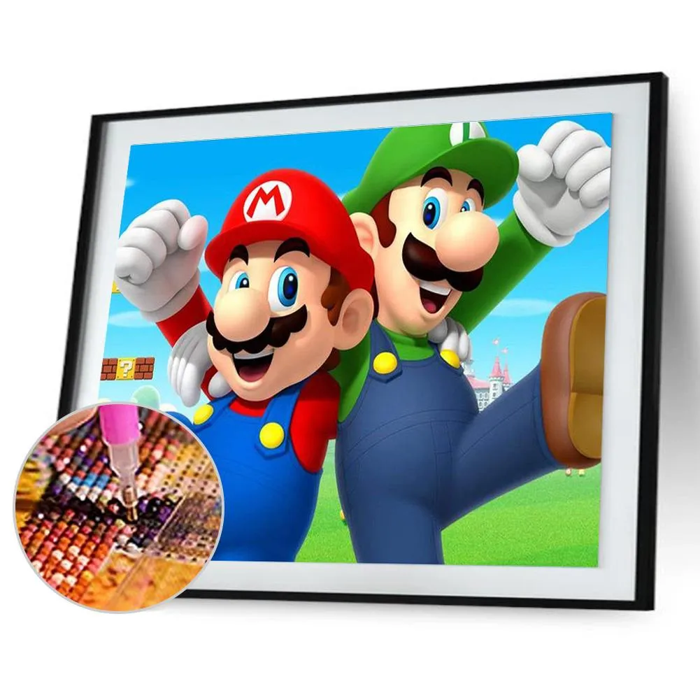 Mario - Full Round Diamond - 40x30CM