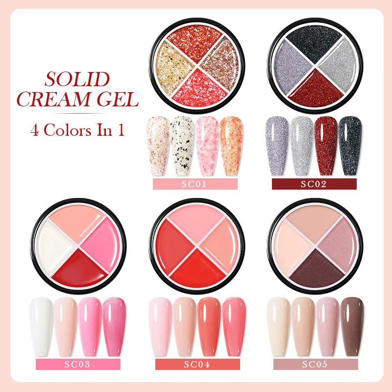 Solid Cream Gel Polish 4 Colours in 1 Born Pretty