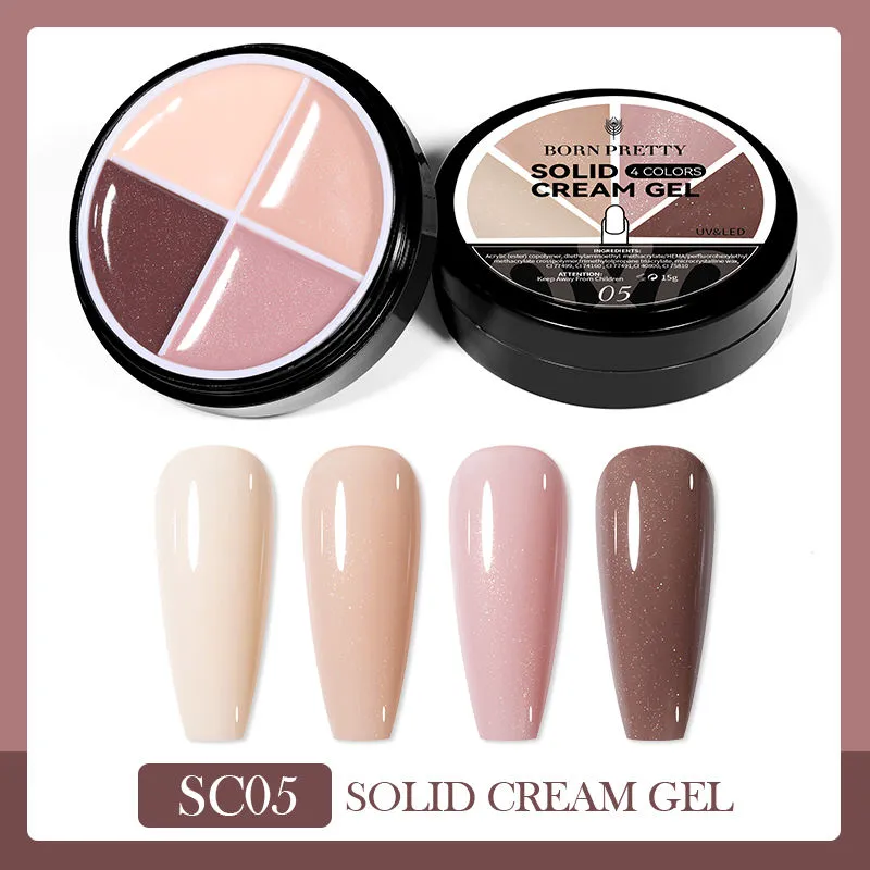 Solid Cream Gel Polish 4 Colours in 1 Born Pretty