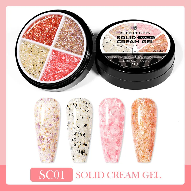 Solid Cream Gel Polish 4 Colours in 1 Born Pretty