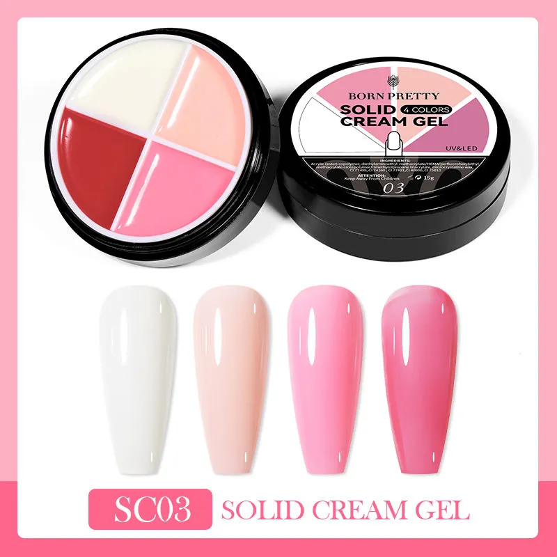 Solid Cream Gel Polish 4 Colours in 1 Born Pretty