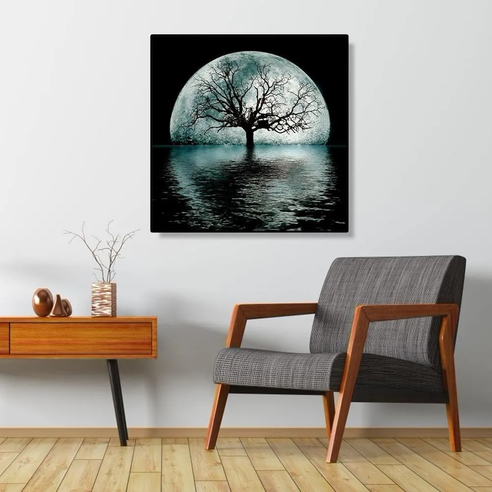 Tree Moon  - Full Diamond Painting - 30x30cm