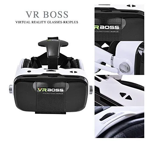 VIGICA VR BOSS Virtual Reality Headset 3D Glasses with Headphone for 4.0-6.3 inch iOS Android Smartphone iPhone...