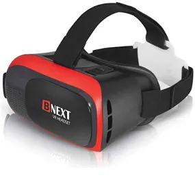 VR Headset Compatible with iPhone & Android - Universal Virtual Reality Goggles for Kids & Adults - Your Best Mobile Games 360 Movies w/ Soft & Comfortable New 3D VR Glasses (Red)