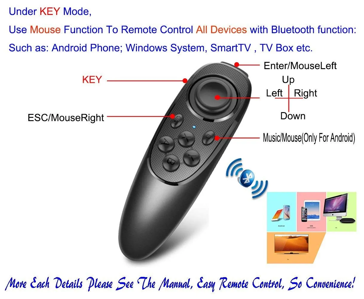 VR Remote Controller Gamepad Bluetooth Control VR Video, Film, Game, Selfie, Flip E-book/PPT/Nook page, Mouse, in Virtual Reality Headset