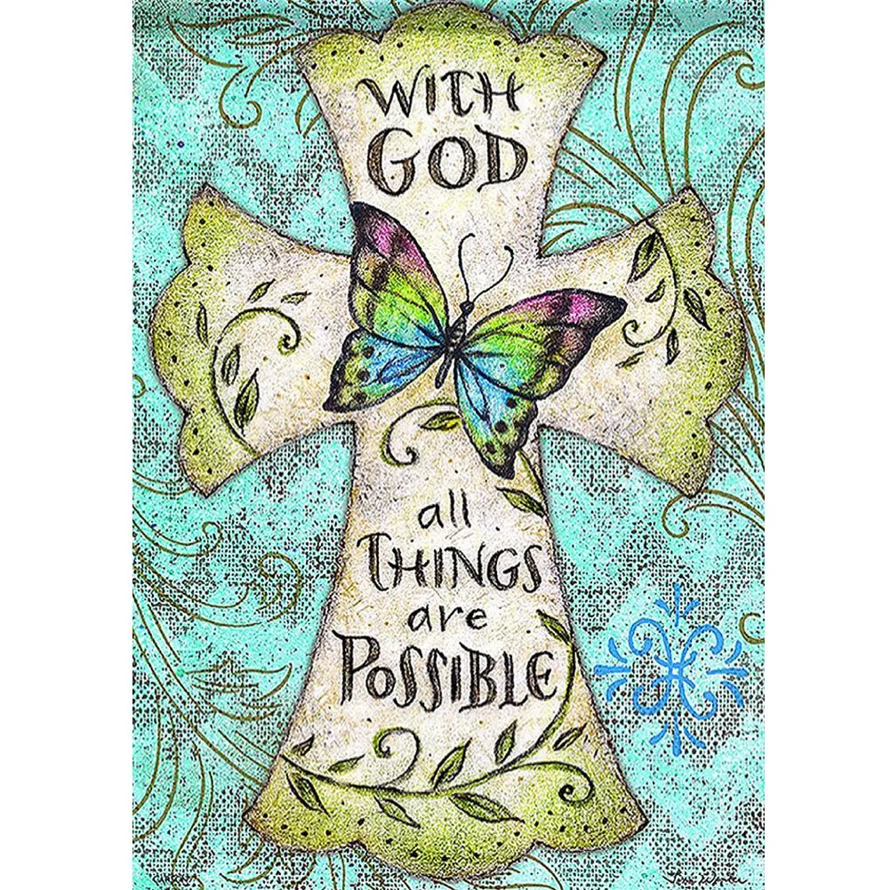 With God All Things Are Possible Full Square Drill Diamond Painting 40x50cm